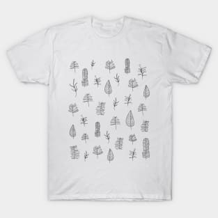 Abstract Minimal Shapes Plants 02 Tropical Modern Illustration Drawing Pattern Texture T-Shirt